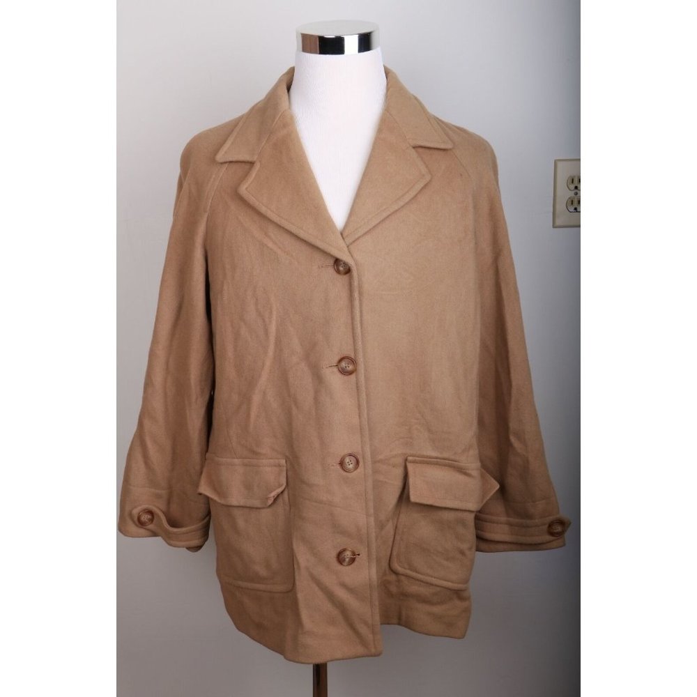 New York & Company Long Wool Button Down Coat Women's Size 14